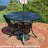 Round Cast Aluminum Patio Dining Table with Umbrella Hole