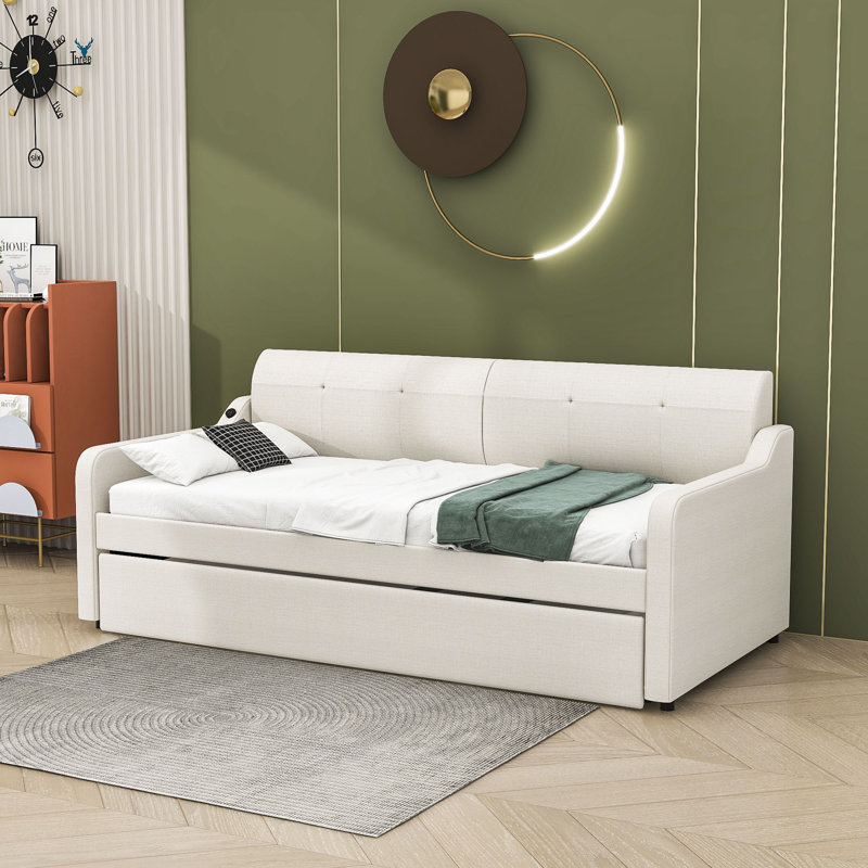 Chasan Upholstered Daybed, Beige