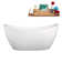 67" Streamline Soaking Matte White Freestanding Tub and Tray With Internal Drain