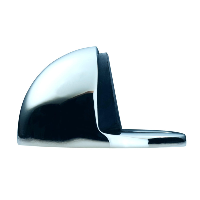 Roxann Brass Floor Door Stop, Polished Chrome