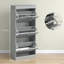 HOMCOM 3 Flip Drawers Narrow Shoe Cabinet, Adjustable Shelves-185930614