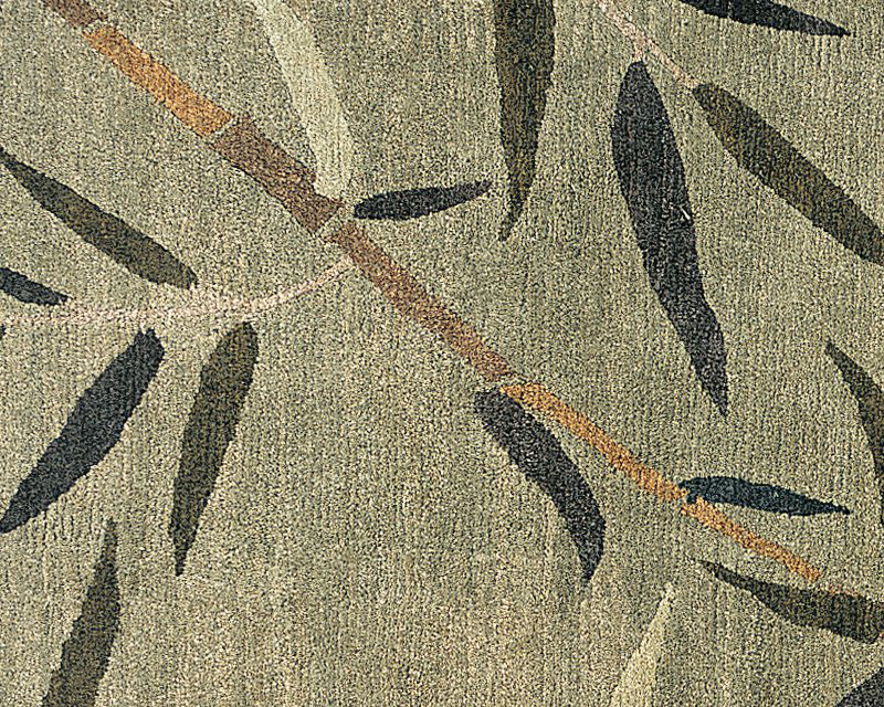 Kyoto Hand Woven Wool Floral Area Rug, Rectangle 6' x 9'
