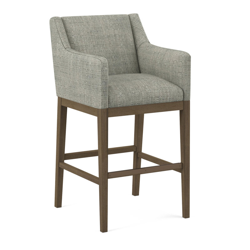 Upholstered Stool, Evolution Silver Fox, Weathered Gray