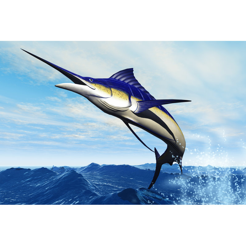 «Marlin Jump» par Coreyford, impression sur toile tendue, L 48 po x H 32 po