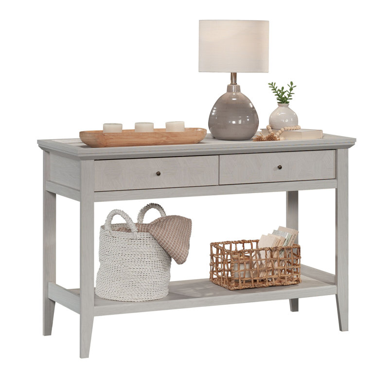Glacier Oak Console Table with Drawers and Shelf