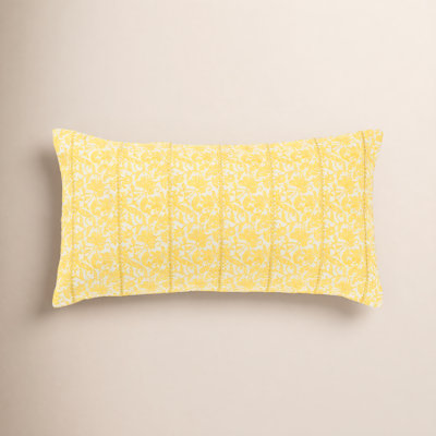 Kalon Embroidered Cotton Lumbar Throw Pillow