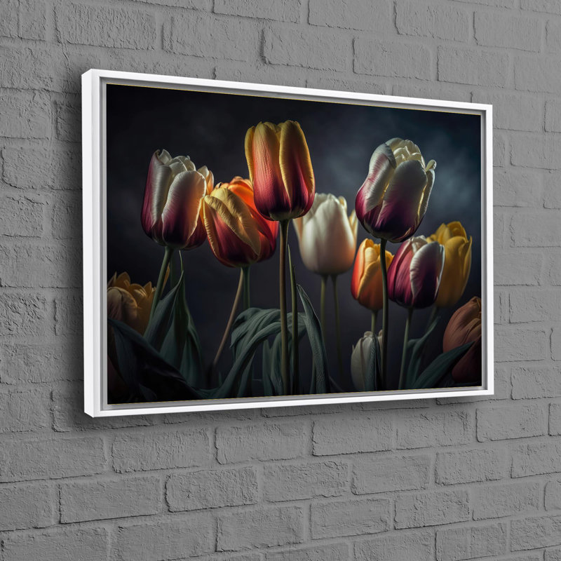 Valentine's Day Personalized Modern Tulip Flowers Art Canvas Poster Is An Ideal Gift Perfect For Living Room Decor, White