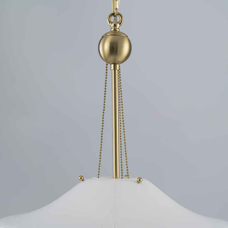 1-Light Opal White Glossy Glass Schoolhouse Pendant