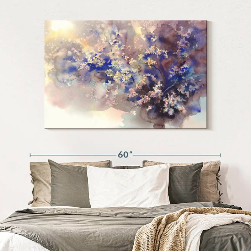 Avery Cherry Floral Abstract, 34" H x 51" W
