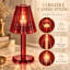Lampe à bougie en verre cristal Lya de 30 cm avec abat-jour en verre, porte-bougie décoratif pour chandelle chauffe-plat et votive, rouge-1892653116