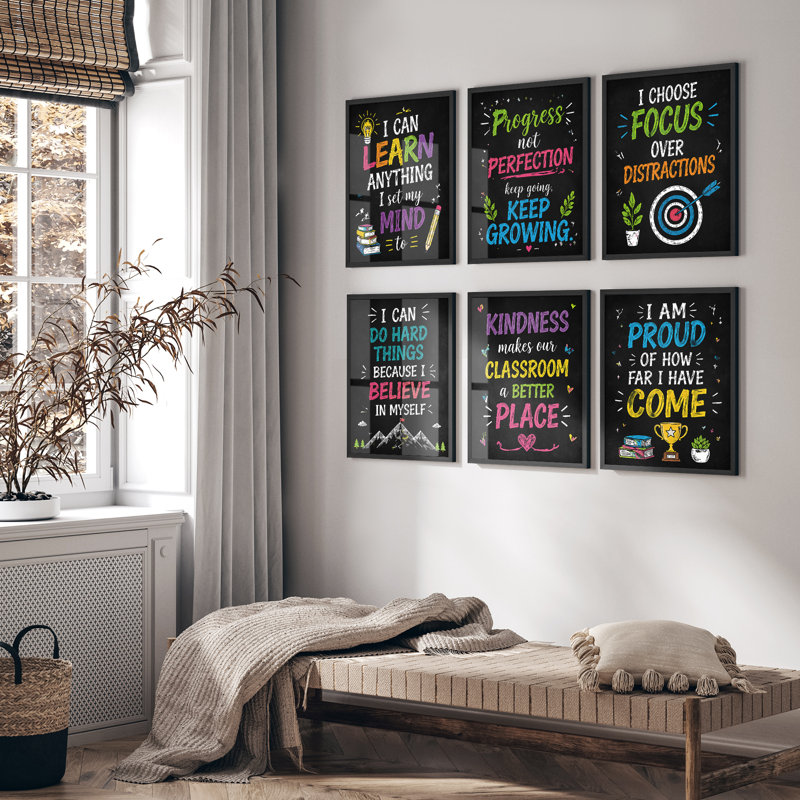 Citation inspirante, impression de citations inspirantes, ensemble de 6 affiches inspirantes pour salle de classe ou salle d'étude