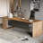 Solid Wood L-shaped Desk with Baffle-201768074