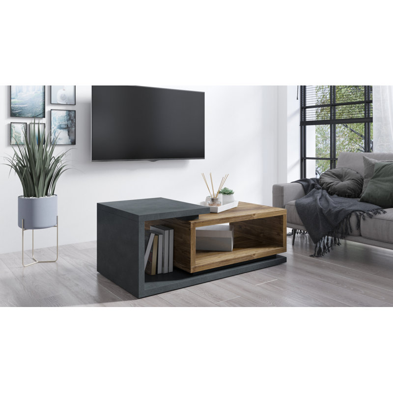 Carnahagh Block Coffee Table with Storage, Wotan Oak