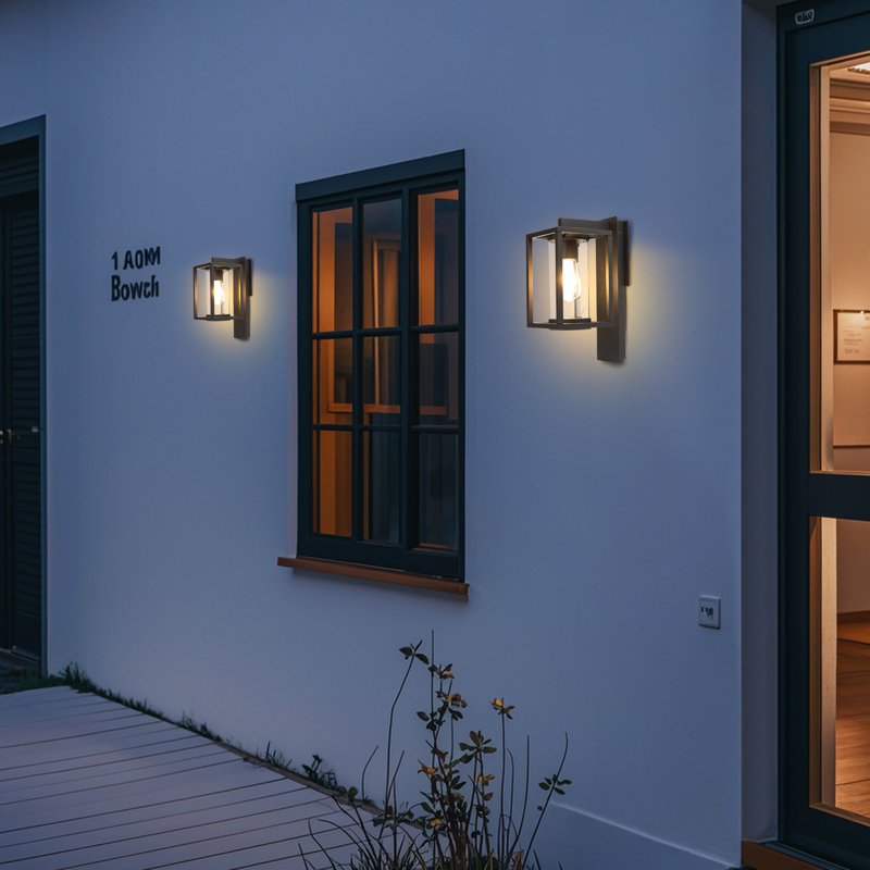 Outdoor Wall Mount Lighting With Smart Light-Sensing System With Automatic Day-Night Switching.