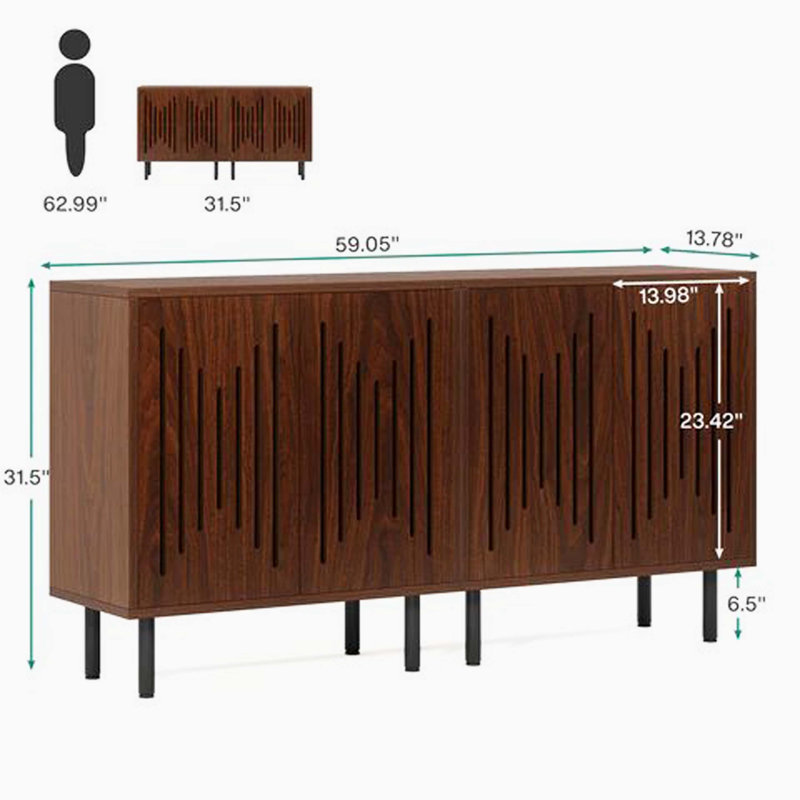 Classic Rustic Storage Cabinets, Matching Sideboard Set