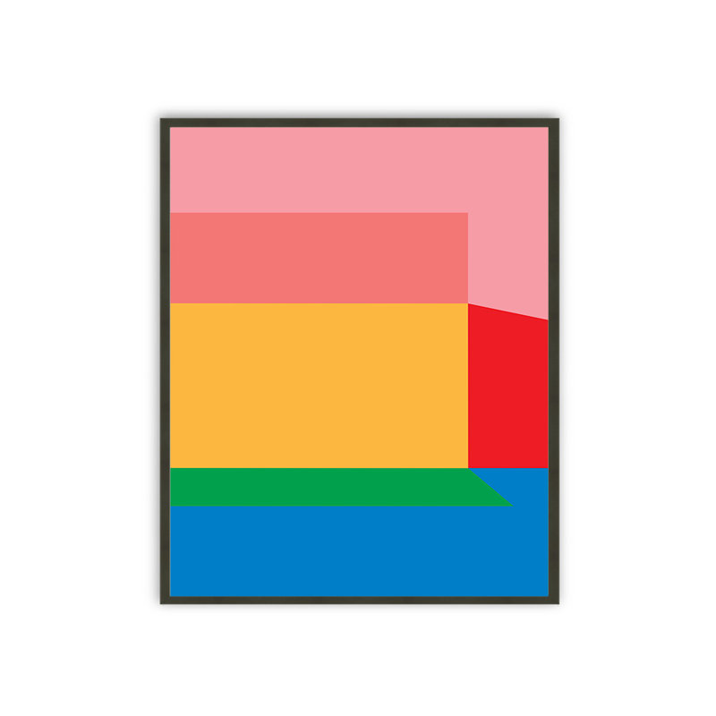 «Colorspace part 2» par Holly McWhorter, art abstrait rose, bleu, or, triptyque, pour décoration intérieure moderne, Silver