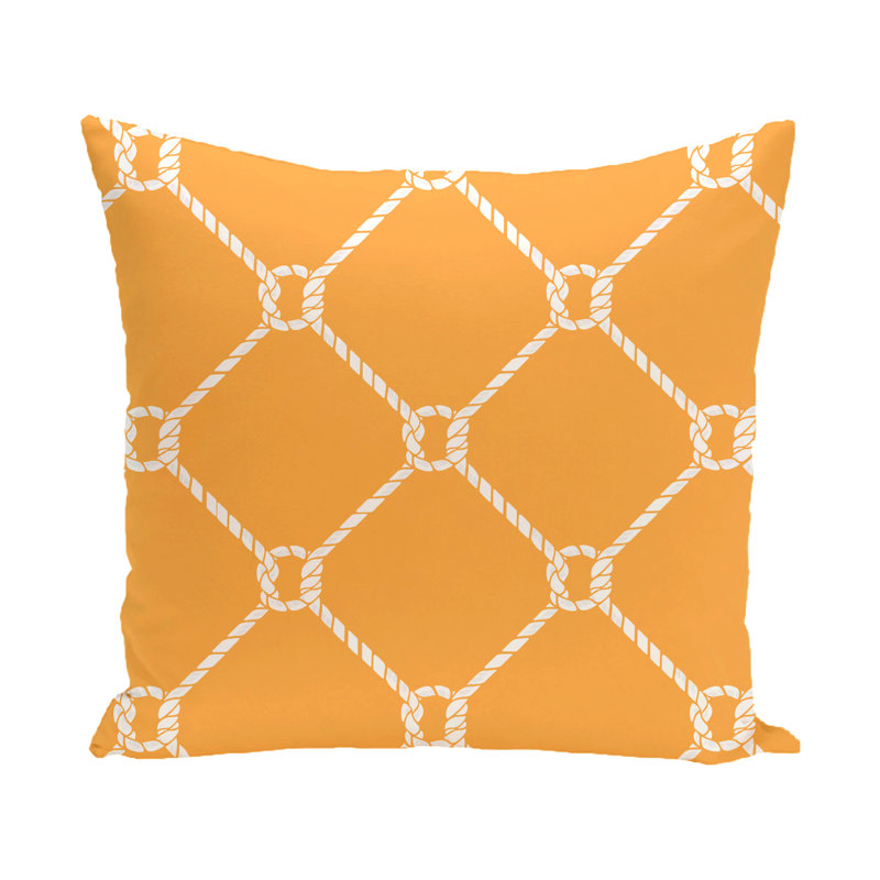 Coussin décoratif extérieur Nautical Nights Ahoy, Jaune, H 16 po x l 16 po