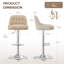 Swivel Upholstered Counter Stool with Metal Frame-1409992583