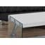 Table basse Hulo, panneaux latéraux en verre transparent, plateau en bois gris de 44 po-111861386