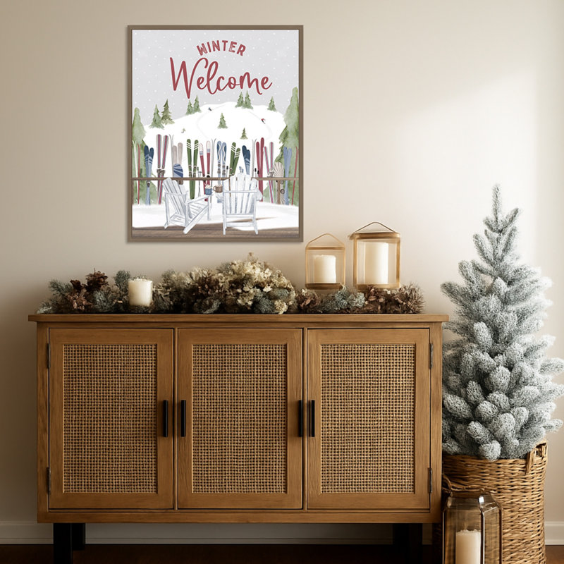 «Winter Mountain Getaway portrait VII-Winter Welcome» par Tara Reed, reproduction d'art sur toile encadrée