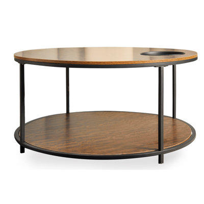 Table basse ronde avec plateau de rangement Barbara