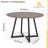 George Oliver Wood Round Table For 4, Mid Century Circular Dining Table With Metal Base, Morden Kitchen & Dining Room Table For Living Room, Office, Apartment, Grey