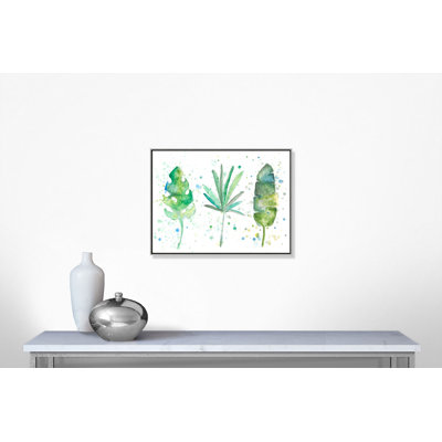 Abstrait palmiers - cadre flottant, reproduction d'art sur toile
