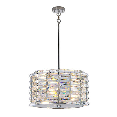 Horatio 4 - Light Polished Nickel Drum Pendant