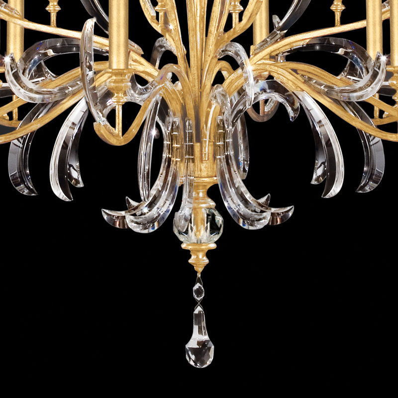 Beveled Arcs 16 - Light Chandelier, Gold Leaf
