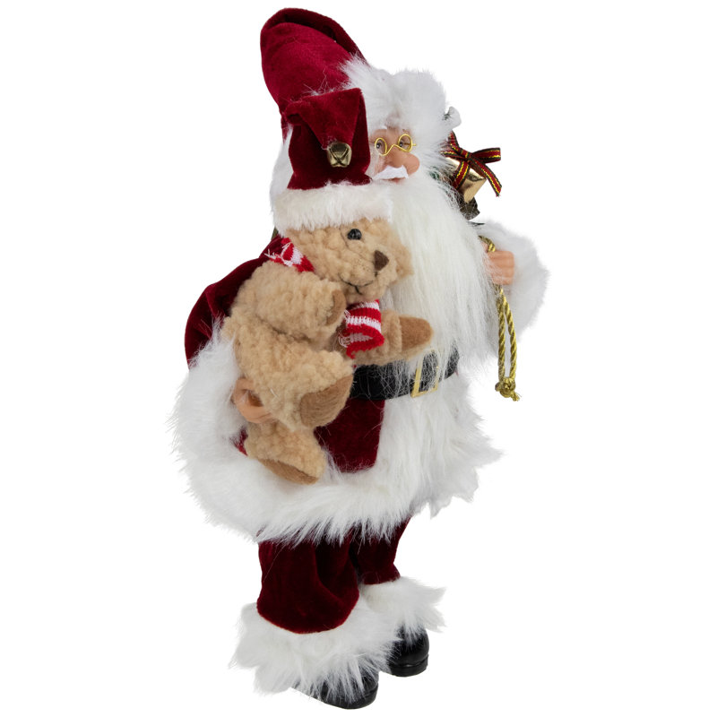 Figurine de père Noël avec sac-cadeau, H 12 po x l 8 po x P 6 po