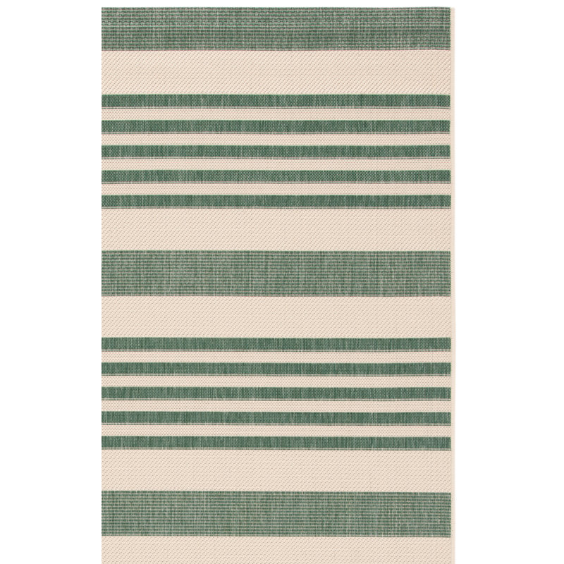 Tapis rayé beige / vert intérieur / extérieur Aiken, Tapis de couloir 2 pi 3 po x 22 pi