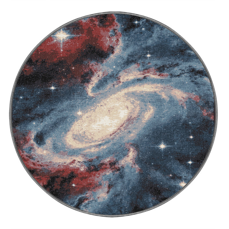 Tapis mauve lavable à la machine, Rond 3 pi