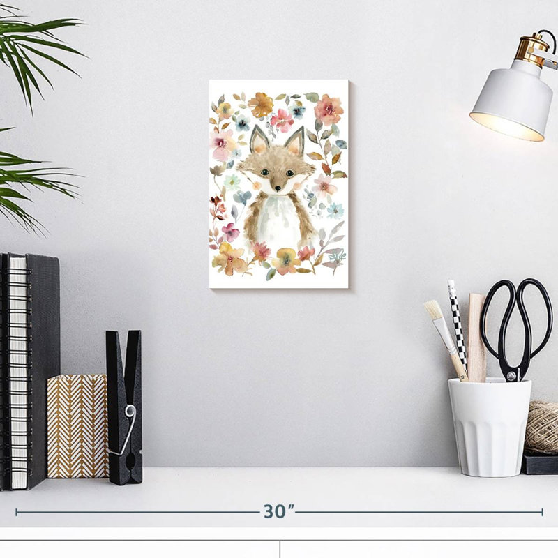 Brampt fleurs et amis renard, H 12 po x l 8 po