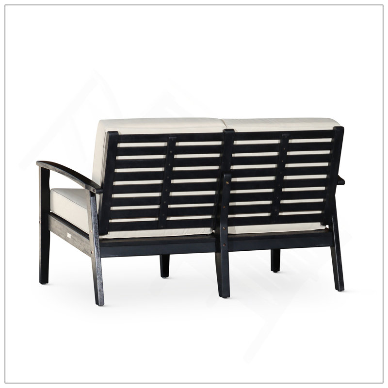 Causeuse eucalyptus avec coussins espresso, bourgogne, Rouge, Noir