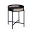 Table de bout ronde avec plateau ouvert et pieds en métal