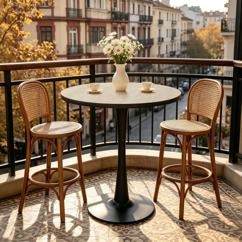 Round Marble Top Metal Base Dining Table, White