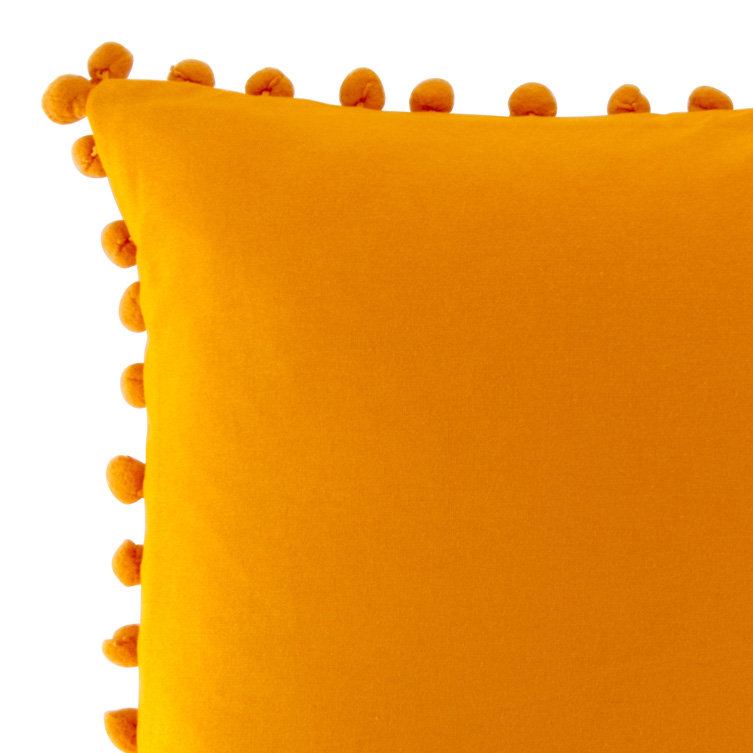 Elysian Grey Square Cushion, Orange