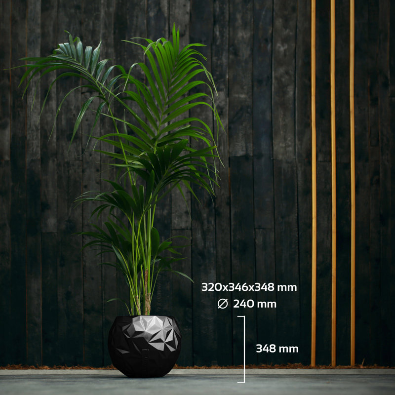 Handmade Pot Planter, Black Metallic