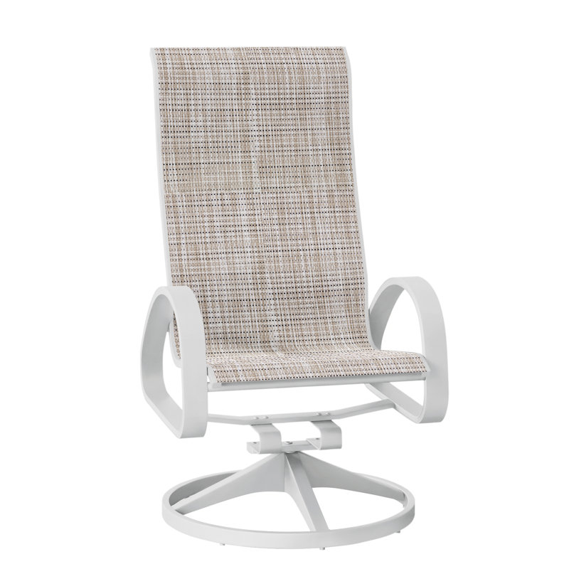 Fauteuil de patio pivotant Hiraku, Blanc texturé, Ella