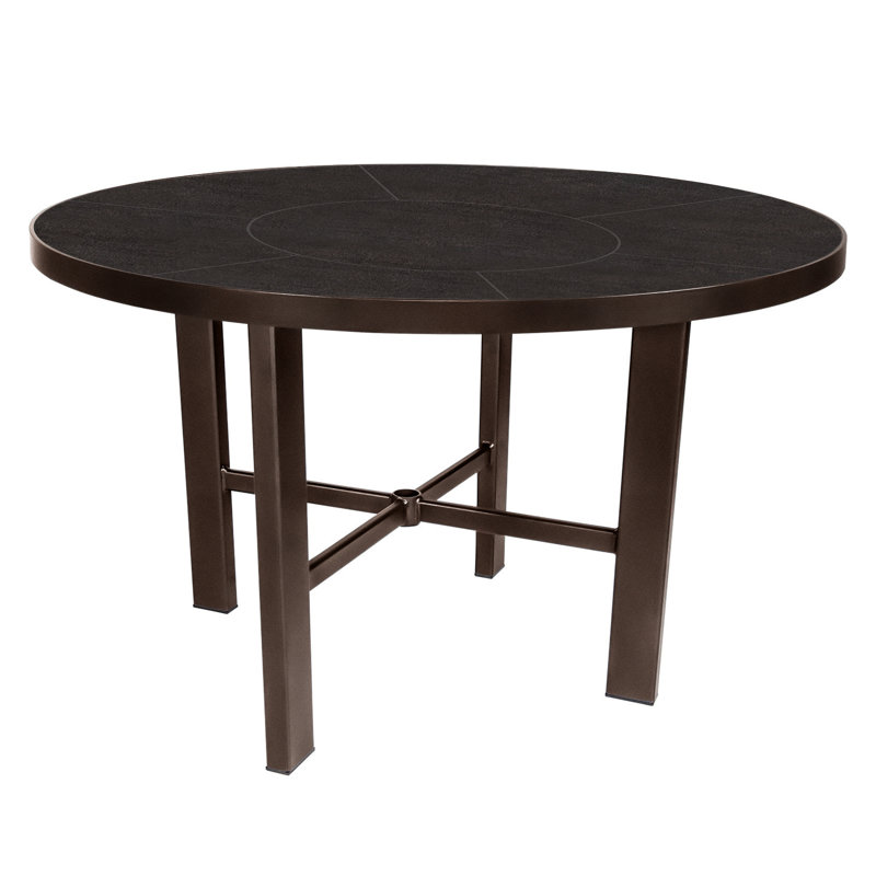 Tables Outdoor Round Bar Table, Canyon Taupe, Carbon Black, 29.5" H x 54" W x 54" D