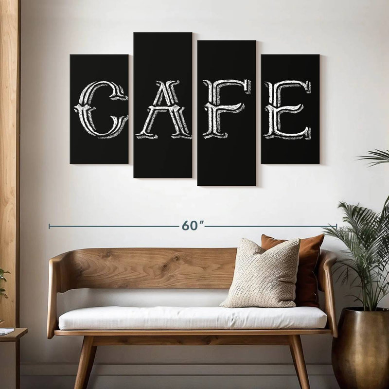Tableau noir, typographie de café, H 32 po x l 52 po