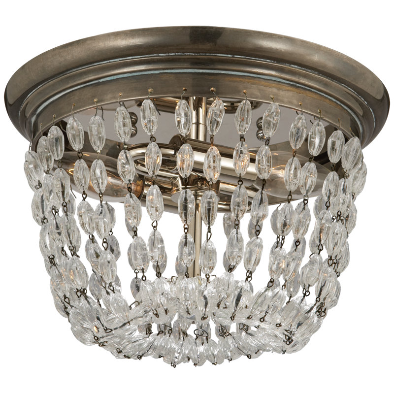 Chapman & Myers Paris Flea Market Flush Mount, Sheffield Silver, 7.5" H x 10" W x 10" D
