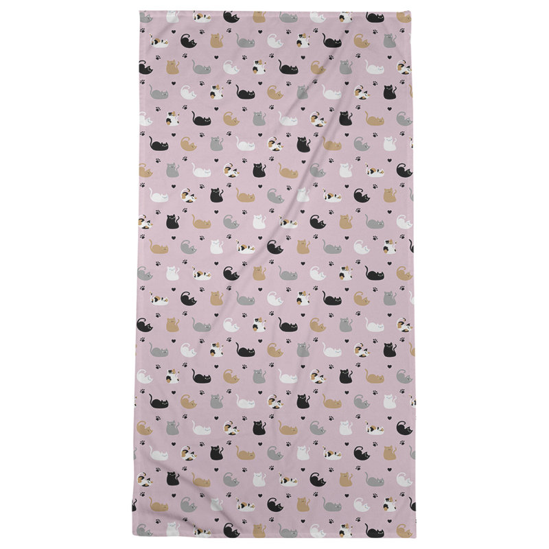 Serviette de plage Katelyn Elizabeth, Rose / Noir