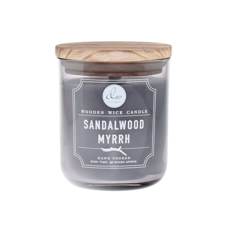 Bougie parfumée en pot de bois de santal et myrrhe