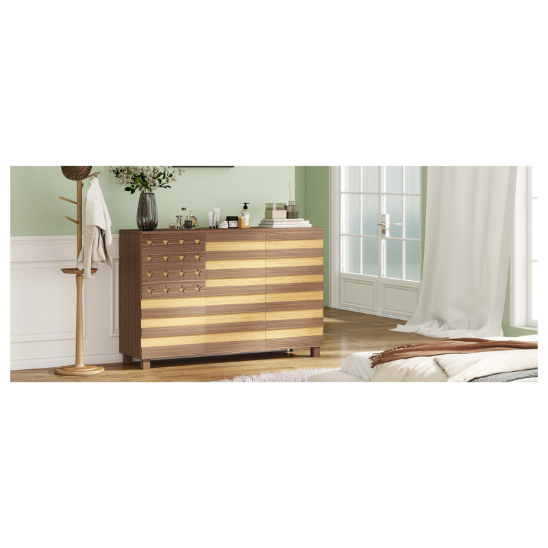 Buffet de 55 po sculpté à la main avec tablettes réglables et rangement polyvalent