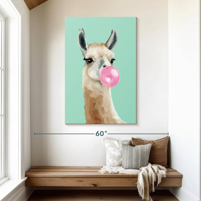 Ketti Bubble Gum Llama II, 48" H x 32" W