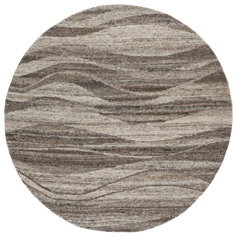 Oakwood 102 Hand Tufted 80% Wool; 20% Cotton Abstract Rug, 6' X 6' Round