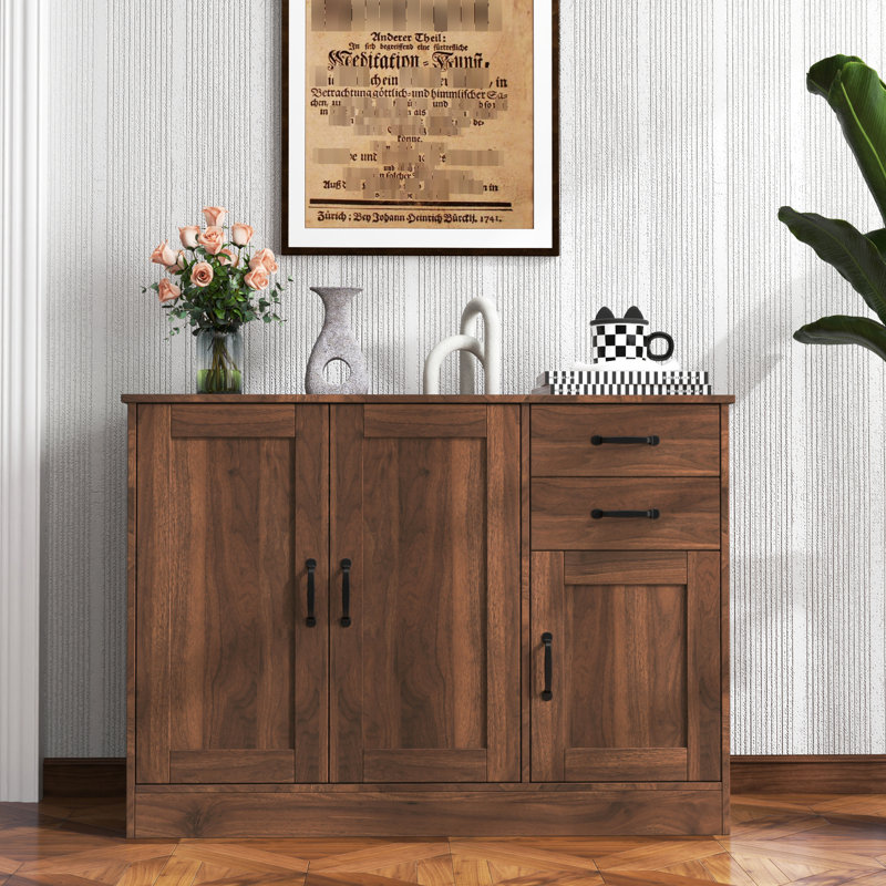 Buffet moderne en bois pour la maison - 43,3 pouces avec 2 portes, 1 rangement et 1 tiroir