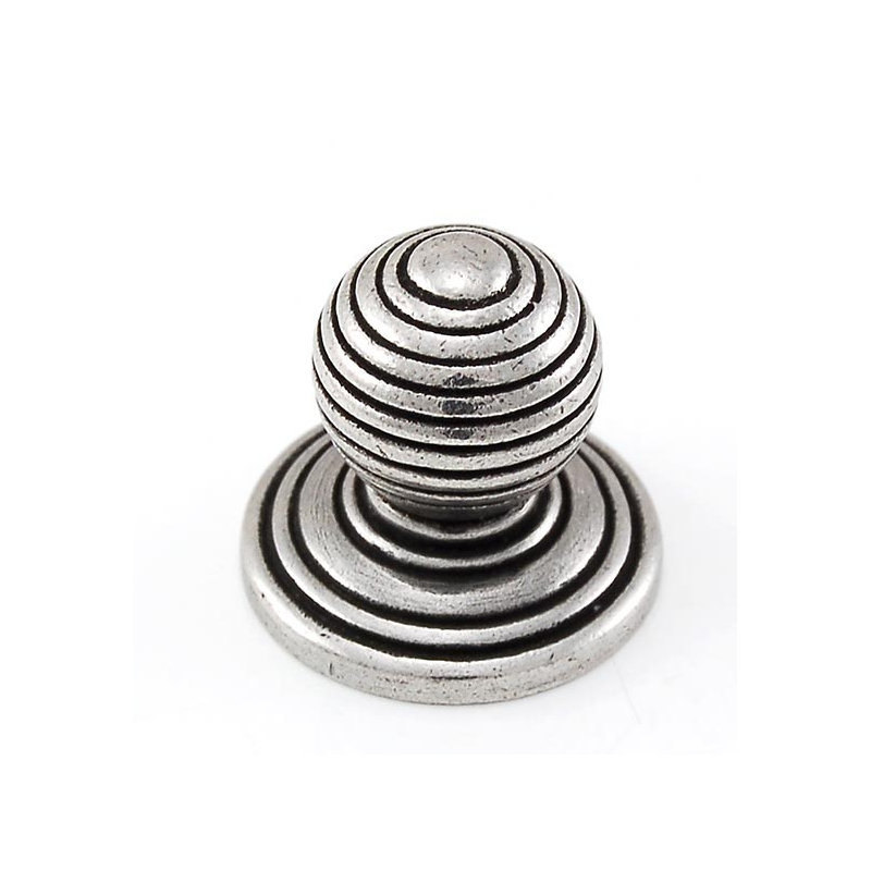 Sanzio Round Knob, 1" H x 1" W x 1.25" D, Antique Nickel