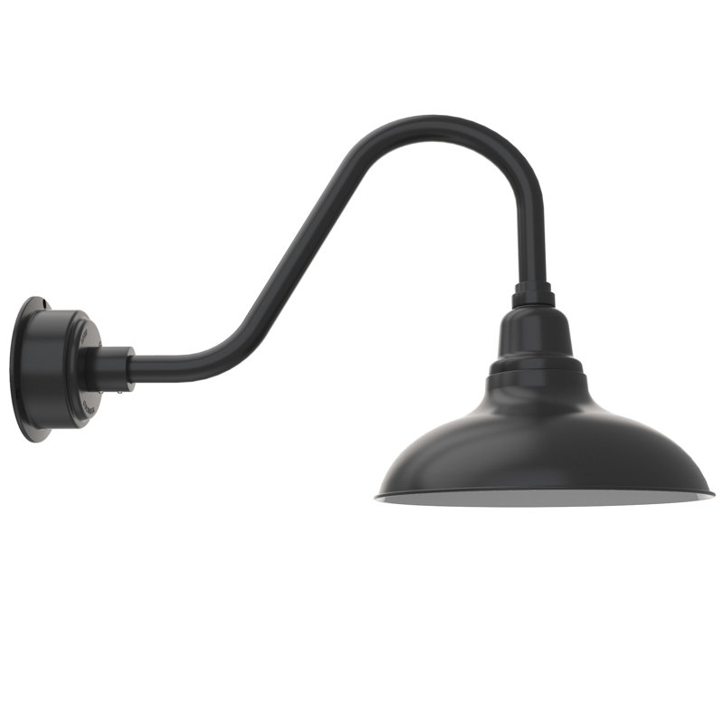Luminaire de grange d'extérieur à DEL Idella, Noir mat, H 19 po x l 12 po x P 33 po